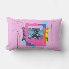 Almofada Lombar Throw Pillow Fantasy Ninja Girl: Mystic Adventures