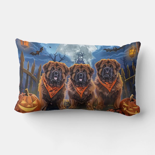 Almofada Lombar Tibetano Mastiff Halloween Spooky (Verso)