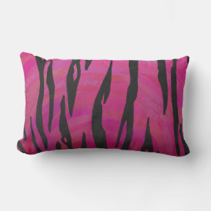 Almofada Lombar Tigre Rosa Quente e Preto Impresso