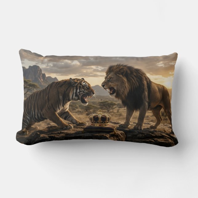 Almofada Lombar Tigre vs. Leão (Frente)