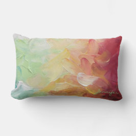 Almofada Lombar Tinta de óleo de Ouro Vermelho Personalizado Moder