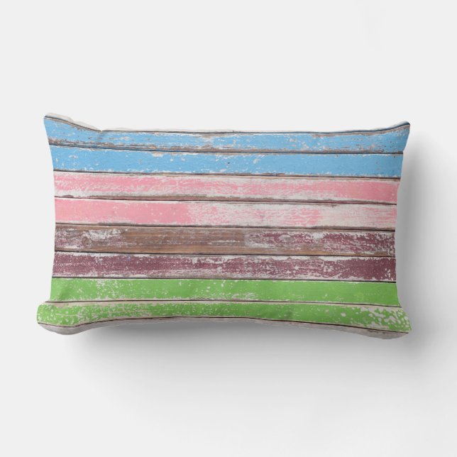 Almofada Lombar tinta desbotada na madeira (Frente)