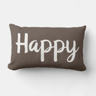 Almofada Lombar Tipografia bonito HAPPY Travesseiro lombar