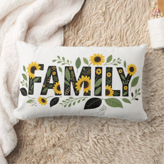 Almofada Lombar Tipografia da família Floral Aestética Boho