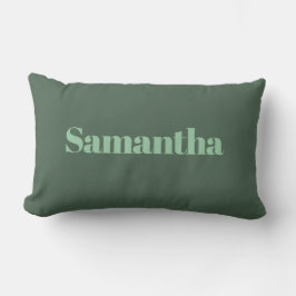 Almofada Lombar Tipografia de Nome Personalizado Elegante |verde s