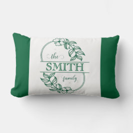Almofada Lombar Tipografia Floral Minimalista Verde Personalizada