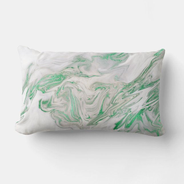 Almofada Lombar Tons da Terra Menores Cinzas Verdes Mármore Branco (Frente)