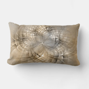 Almofada Lombar Tons de Terra Textura de Arte Fractal Moderna Abst