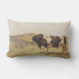 Almofada Lombar Touro numa paisagem rural (por Ferdinand Hodler)