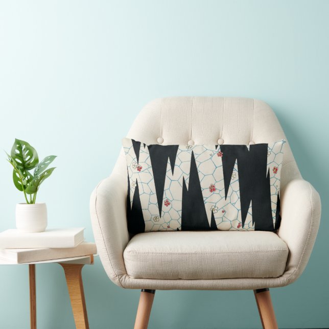 Almofada Lombar Traçado Floral Travesseiro Lumbar Watanabe Seitei  (Cadeira)