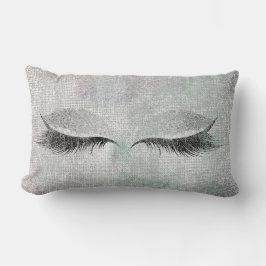 Almofada Lombar Traços de Maquiagem de Pintura Preta com Sequência