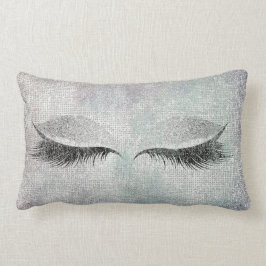 Almofada Lombar Traços de Maquiagem de Pintura Preta com Sequência