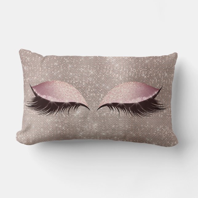 Almofada Lombar Traços Ocultos Glam Preto Brilhante Composição Seq (Frente)