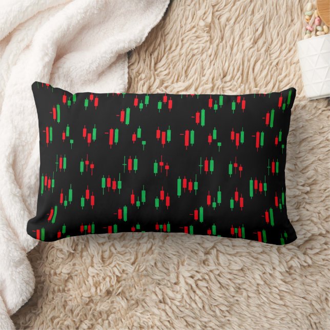 Almofada Lombar Trading Chart Pattern Streetwear Red Green Candle (Cobertor)