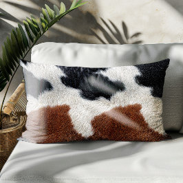 Almofada Lombar Travesseira decorativa com textura de couro de vac