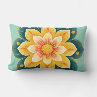 Almofada Lombar Travesseira Decorativa de Estampa Floral Elegante
