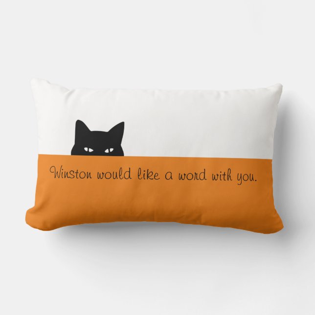 Almofada Lombar Travesseira Sneaky Cat (Frente)