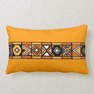 Almofada Lombar Travesseiro africano da arte do amarelo alaranjado