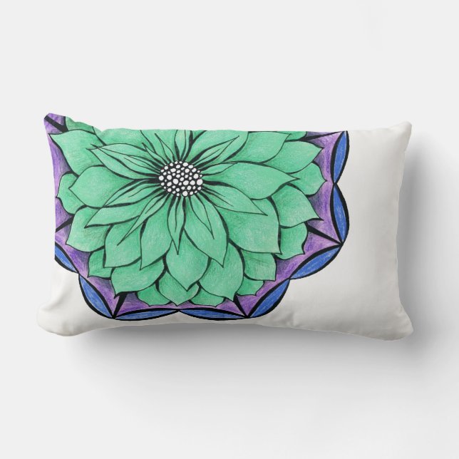 Almofada Lombar Travesseiro AZUL de Lubar da POINSÉTIA (Frente)