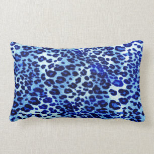 Almofada Lombar Travesseiro azul do impressão do leopardo