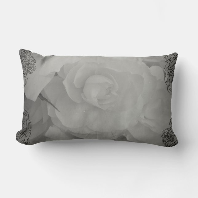 Almofada Lombar Travesseiro branco da Begonia (Frente)