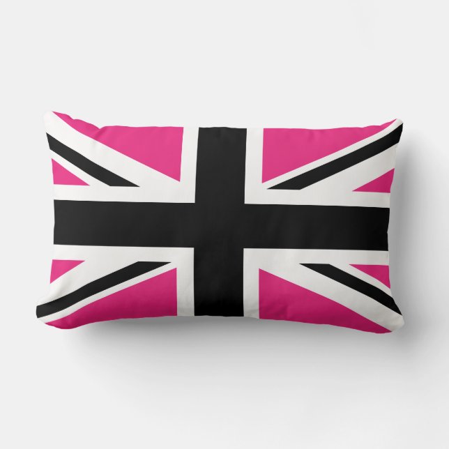 Almofada Lombar Travesseiro BRITÂNICO preto e cor-de-rosa da (Frente)