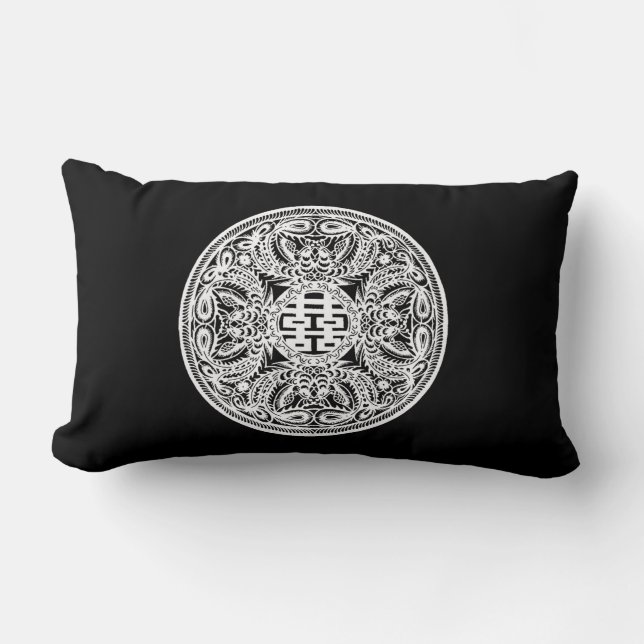 Almofada Lombar Travesseiro chinês de felicidade dupla (Frente)