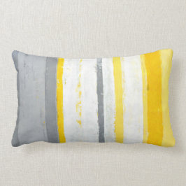 Almofada Lombar Travesseiro cinzento e amarelo "Enthused" da arte