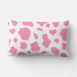 Almofada Lombar Travesseiro com Estampa de Vaca Rosa e Branco