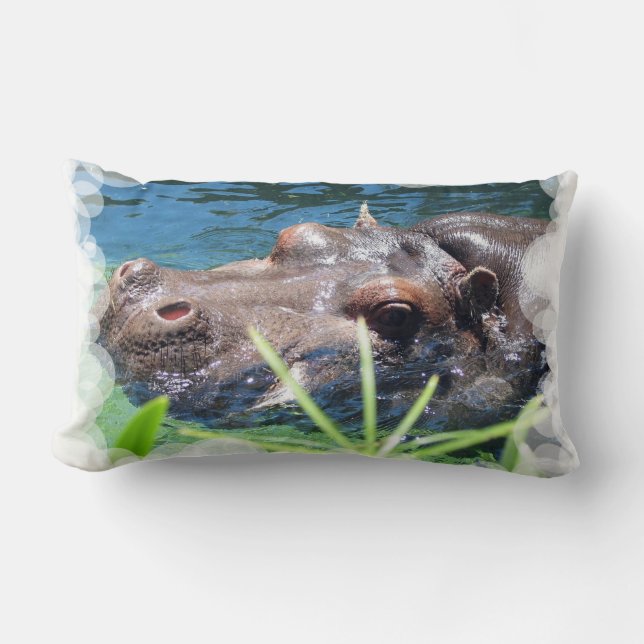 Almofada Lombar Travesseiro com fome do hipopótamo (Frente)