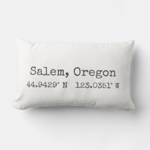 Almofada Lombar Travesseiro Coordenadas de Salem, Oregon