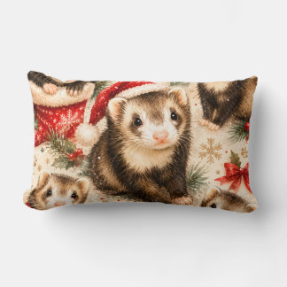 Almofada Lombar Travesseiro Cozy Holiday Ferret Dreams