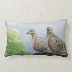 Almofada Lombar Travesseiro da arte de duas pombas de lamentação