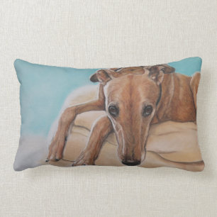 Almofada Lombar Travesseiro da arte do cão do galgo de Harley