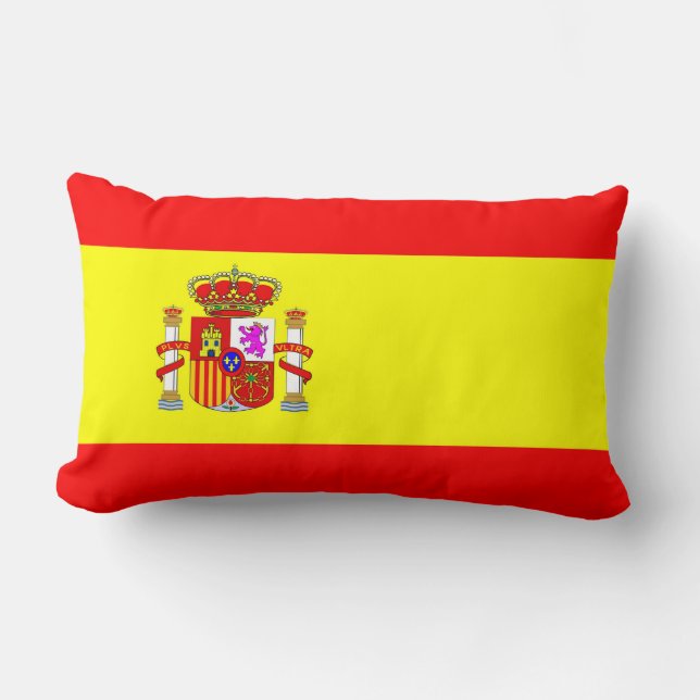 Almofada Lombar travesseiro da bandeira de país da espanha (Frente)