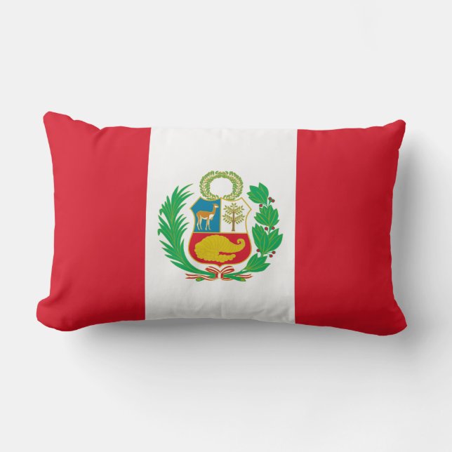Almofada Lombar Travesseiro de bandeira peruana (Frente)