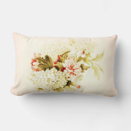 Almofada Lombar Travesseiro de Buquê Floral Rosa em Estilo Vintage