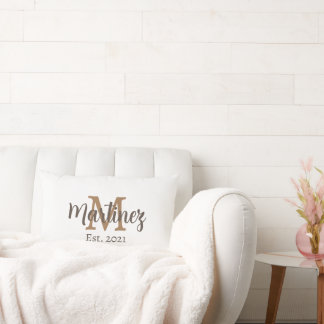 Almofada Lombar Travesseiro de Casamento de Sobrenome Personalizad