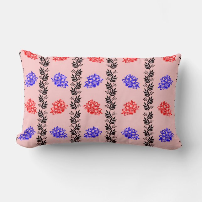 Almofada Lombar “Travesseiro de Coluna Floral Pastel” (Frente)