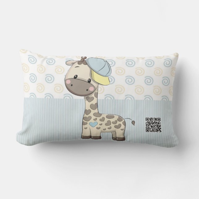 Almofada Lombar Travesseiro de Destaque do Baby Boy Giraffe Person (Frente)