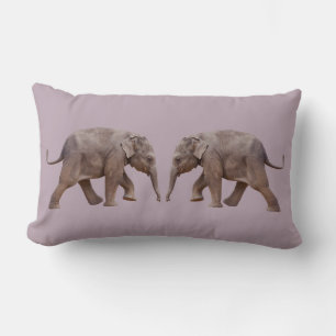 Almofada Lombar Travesseiro de Elefante Bebê (Rosa Empoeirado)