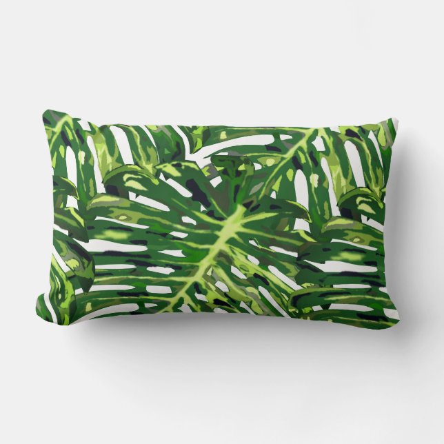Almofada Lombar Travesseiro de Folhas Tropicais (Frente)