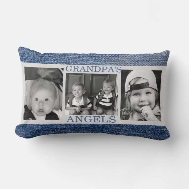 Almofada Lombar Travesseiro de fotos Angels 3 do avô (Frente)