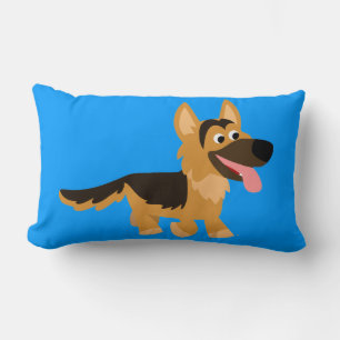 Almofada Lombar Travesseiro de German shepherd de desenho animado