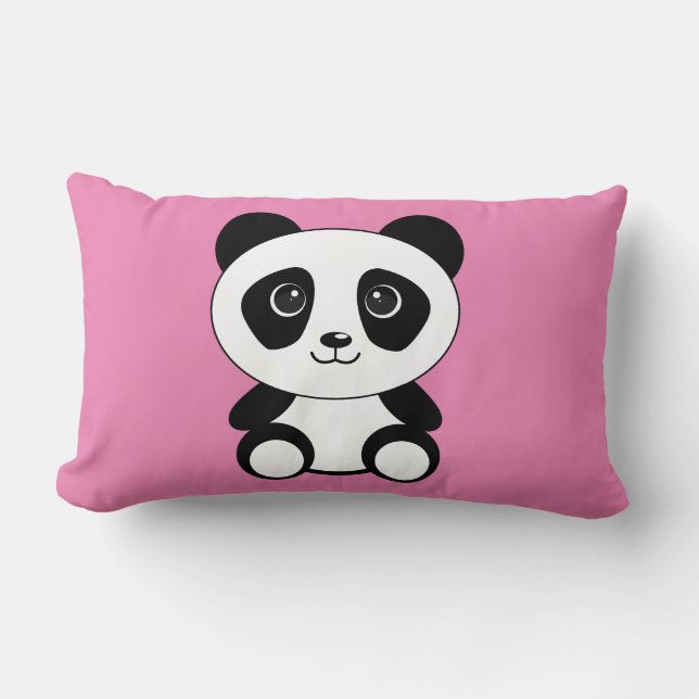 ALMOFADA LOMBAR TRAVESSEIRO DE LUMBAR DE TINTA PINTA DE PANDA CUTÂ (Frente)