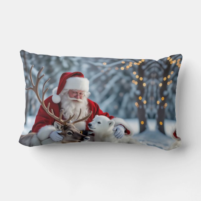 Almofada Lombar Travesseiro de Natal Boneco de Neve (Verso)