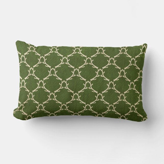 Almofada Lombar Travesseiro de Natal Verde com Antlers (Frente)