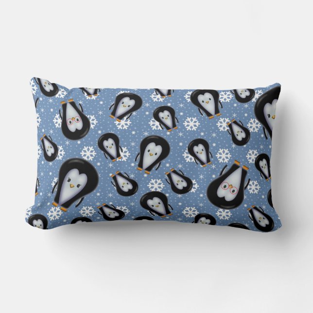 Almofada Lombar Travesseiro de Pinguins Fofos (Frente)