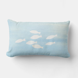 Almofada Lombar Travesseiro de Praia de Peixe Azul e Branco