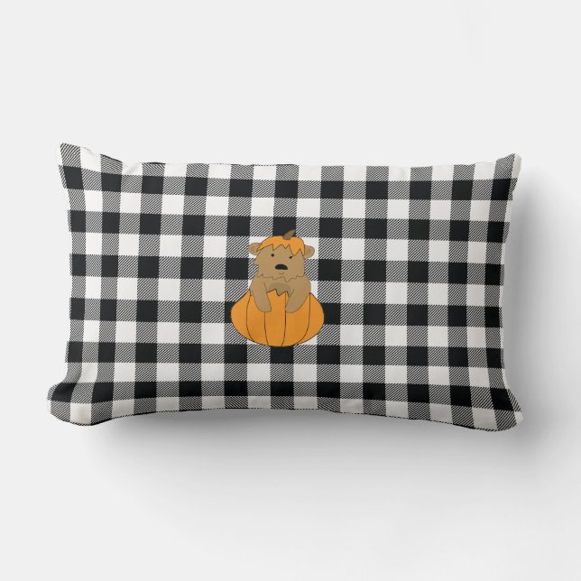 Almofada Lombar Travesseiro de Pumpkin Bear Check-in (Frente)